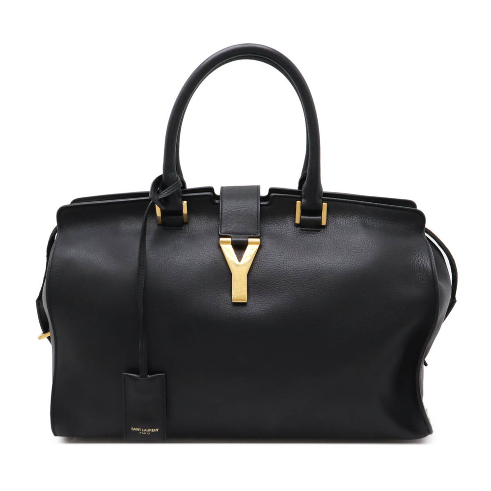 SAINT LAURENT PARIS YSL Cabas Handbag Black Leather